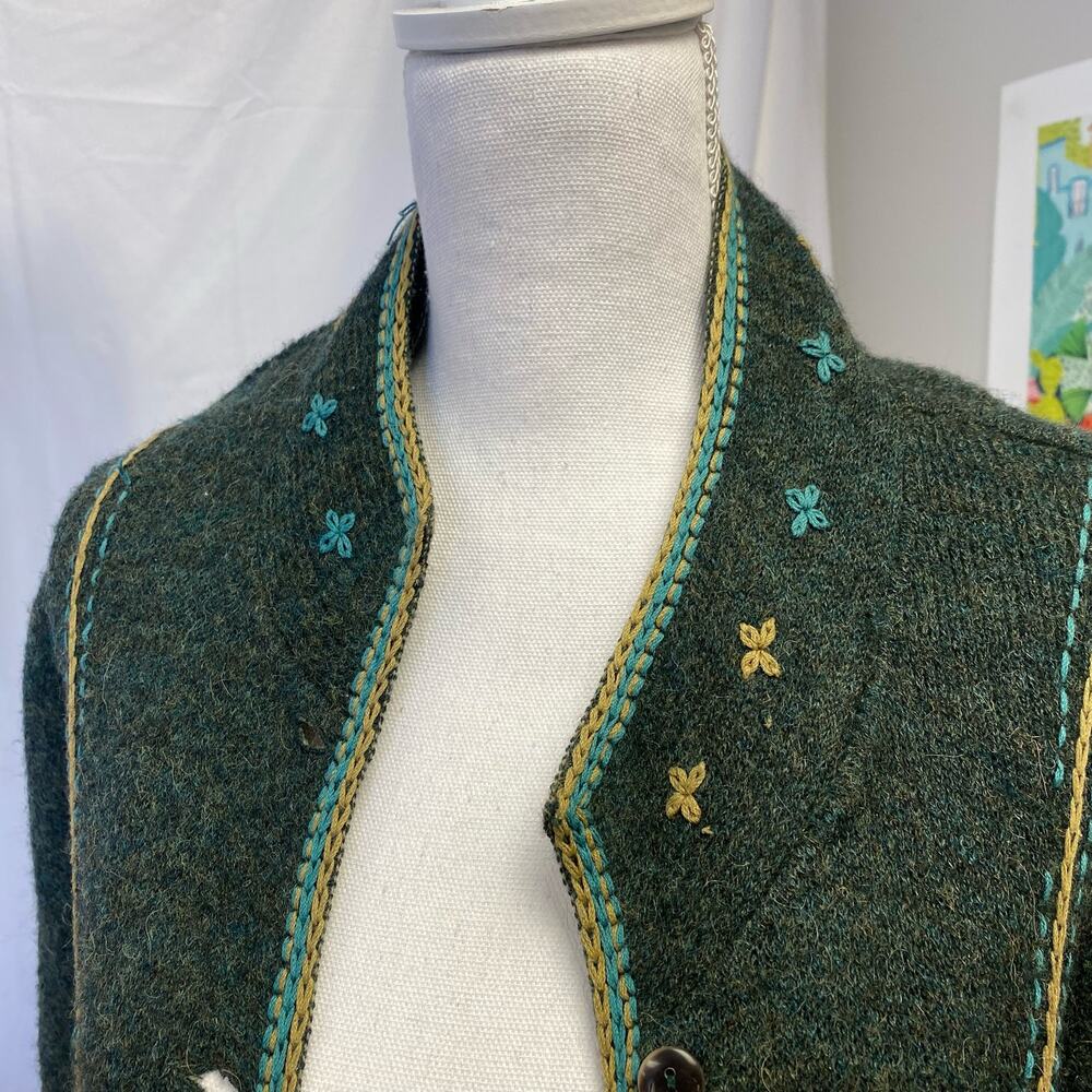 Peruvian Connection Alpaca Wool Button Front Rib … - image 2